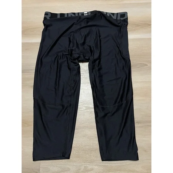 NWT Under Armour Compression Pants Heatgear Men's Size 2XL Black 3/4 Length - Picture 6 of 7